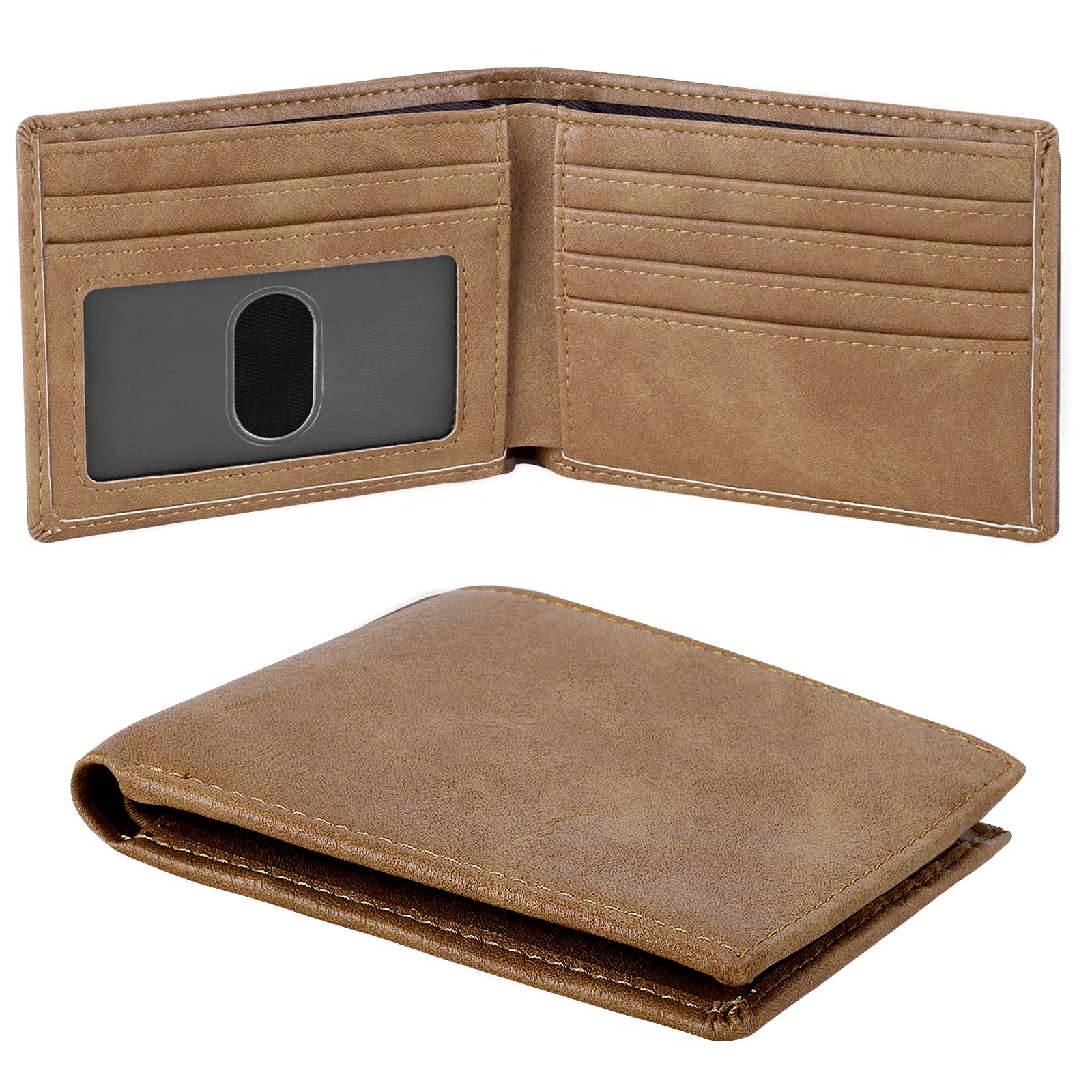 RFID Blocking Slim Wallet for Men - Minimalist Front Pocket Bifold with ID Window & Business Card Holder | Perfect for Travel, Work & Everyday Carry