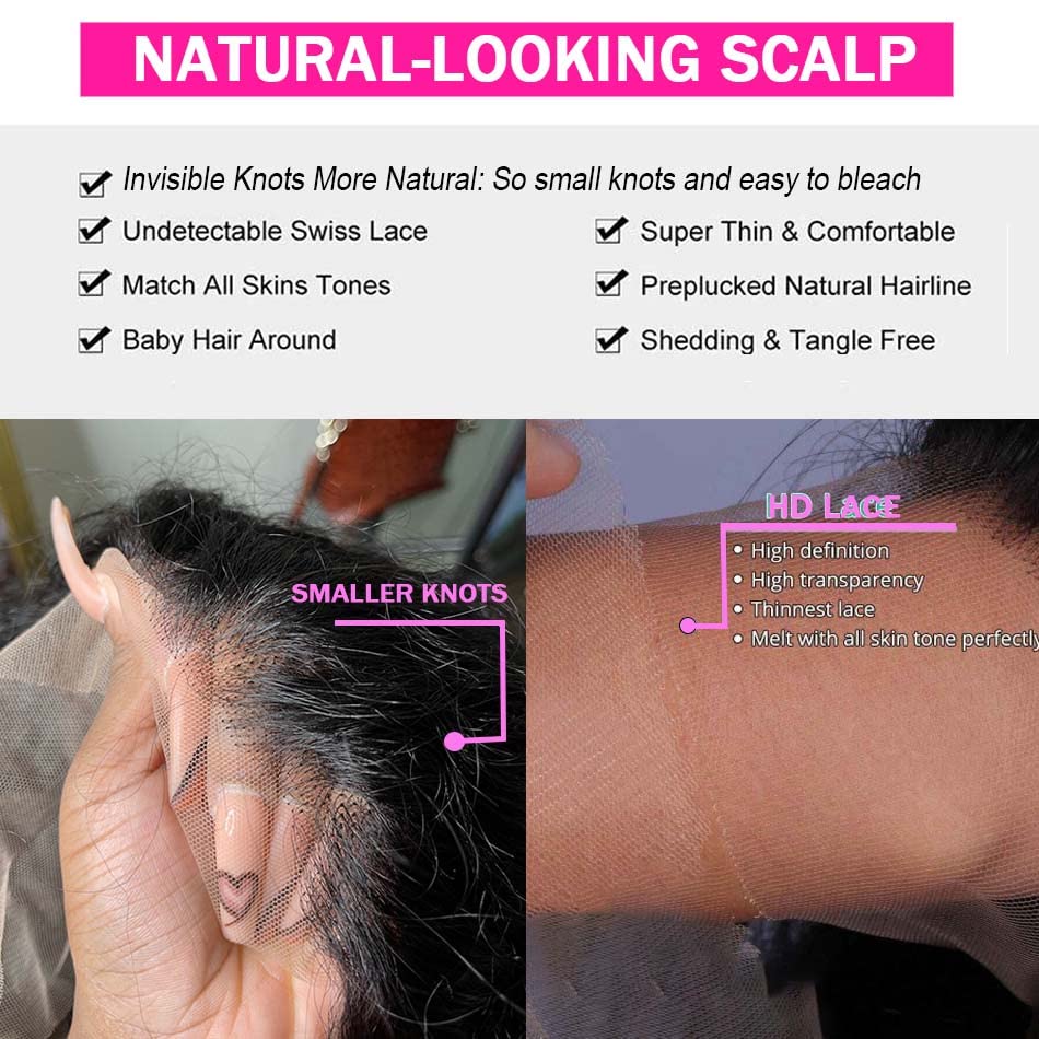 13x4 Deep Wave Lace Front Human Hair Wigs - 180% Density Brazilian Virgin Hair with Baby Hair & Pre-Plucked Hairline for Black Women | Natural Black Curly Wigs (26 Inch) - Perfect for Daily Wear, Special Occasions & Protective Styling