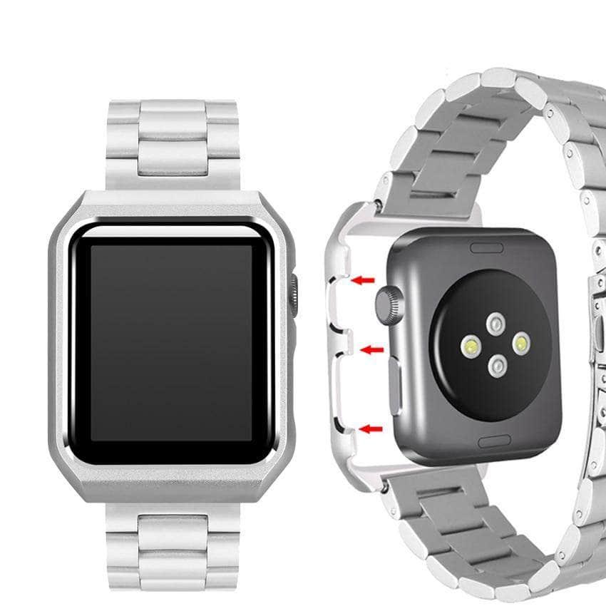 Premium Stainless Steel Strap for Apple Watch Series 6/5/4/3/2/SE - 44mm 42mm 40mm 38mm - Elegant & Durable Replacement Band for Workouts, Office & Everyday Wear