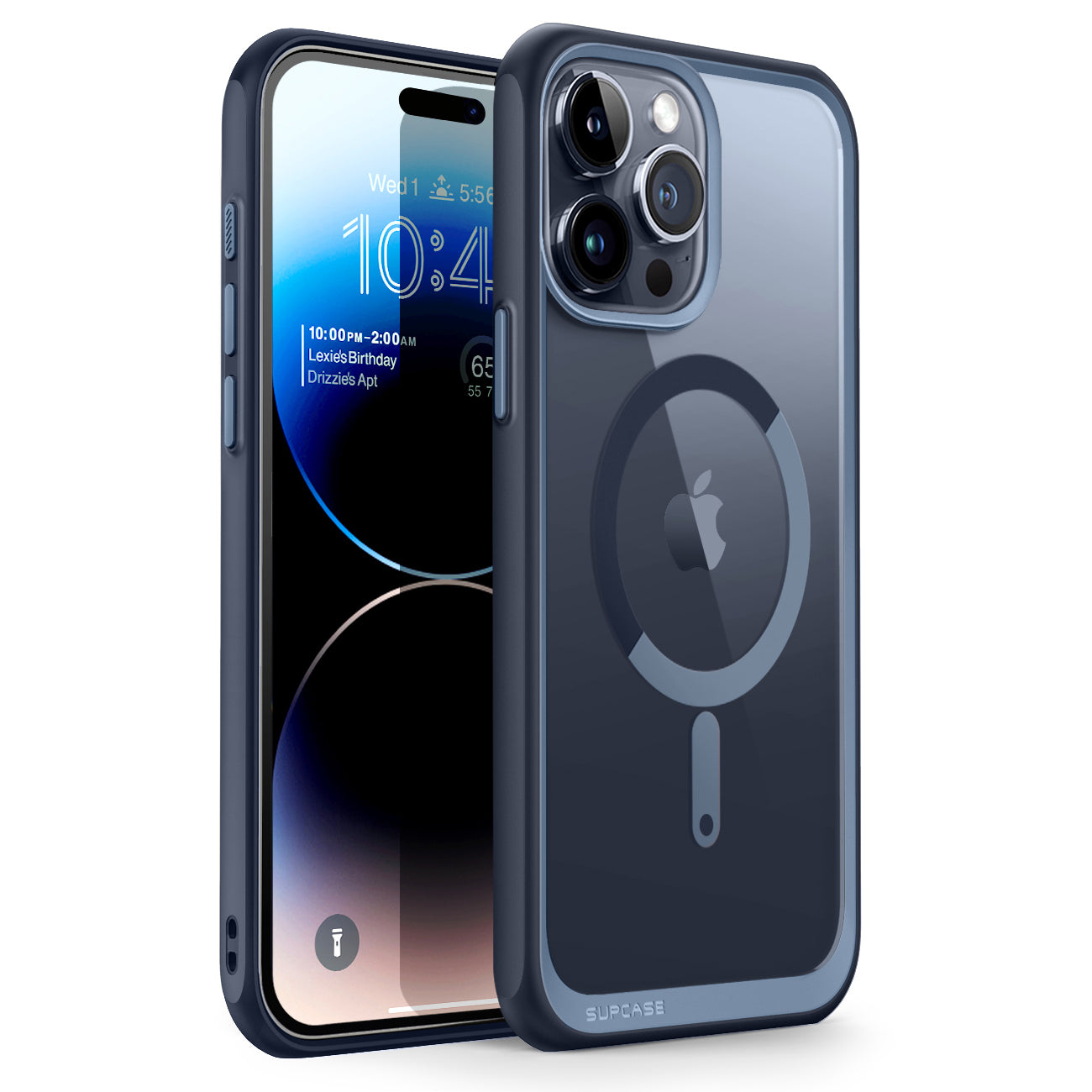iPhone 15 Pro 6.1 Inch Unicorn Beetle MAG Slim Clear Case with MagSafe - Blue (Open Box) | Shockproof Protective Cover for Everyday Use, Work & Travel
