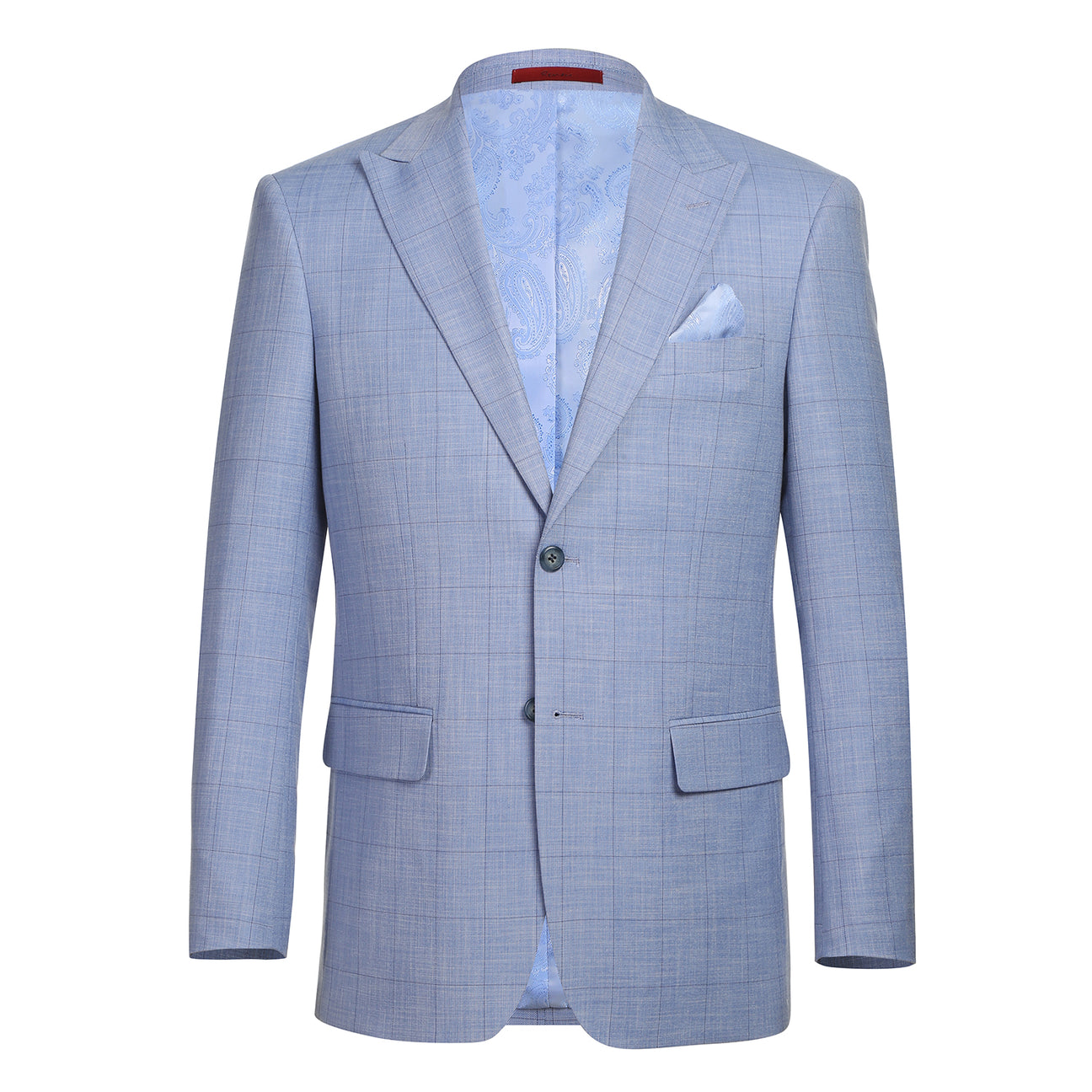 Renoir Alessandro Vitello Slim Fit Light Blue Suit for Men | Formal Business Attire & Wedding Occasions | Premium Quality Tailored Suit Jacket & Pants Set