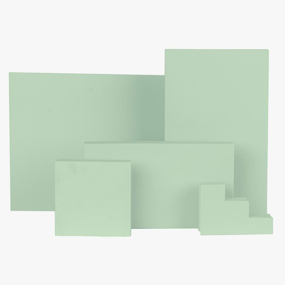 5 Piece Geometric Foam Styling Prop Set for Photography - Pastel Green Backdrops for Instagram, Product & Food Photography Props
