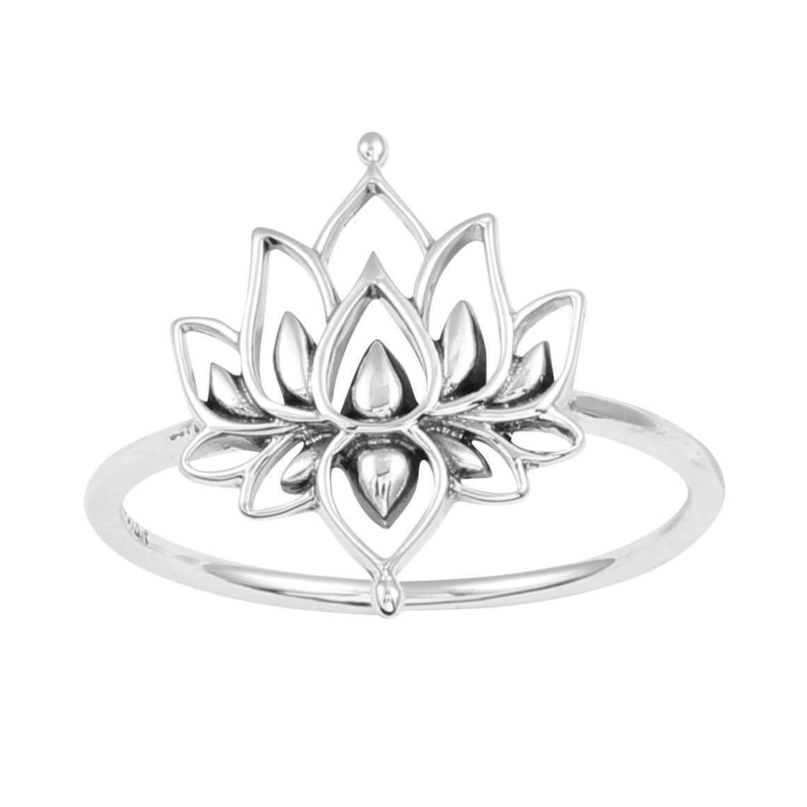 Elegant White Lotus Flower Ring for Women - Sterling Silver Adjustable Band - Perfect for Weddings, Parties & Gifts