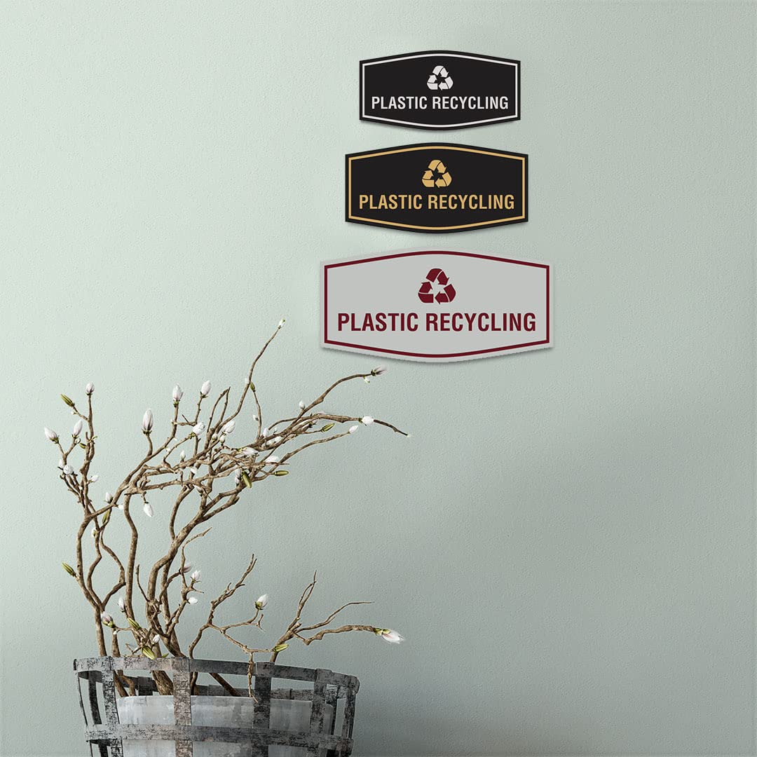 Eco-Friendly Plastic Recycling Sign (Black) - Small 12