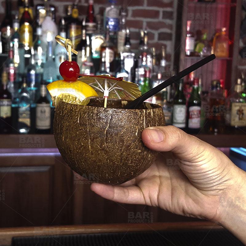 BarConic® Genuine Coconut Shell Cup - Eco-Friendly, Handcrafted Lacquered Finish - Perfect for Cocktails, Smoothies & Beach Parties - Sustainable Drinkware for Home & Outdoor Use
