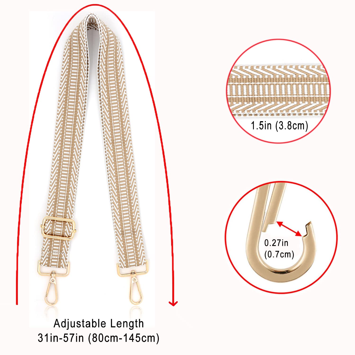 Adjustable Crossbody Handbag Strap Replacement - Durable Purse Shoulder Strap for Women | Perfect for Everyday Use, Travel & Shopping