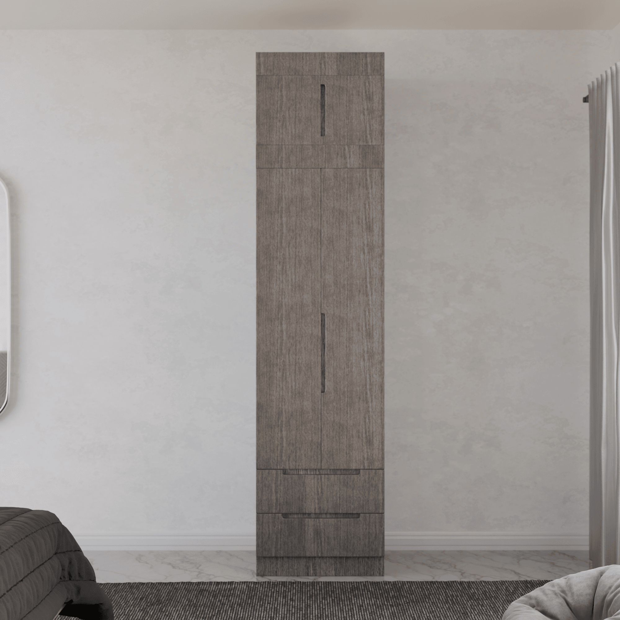 Harris 2 Door Open Wardrobe with Top Shelf - Modern Closet Organizer for Bedroom, Living Room & Entryway Storage