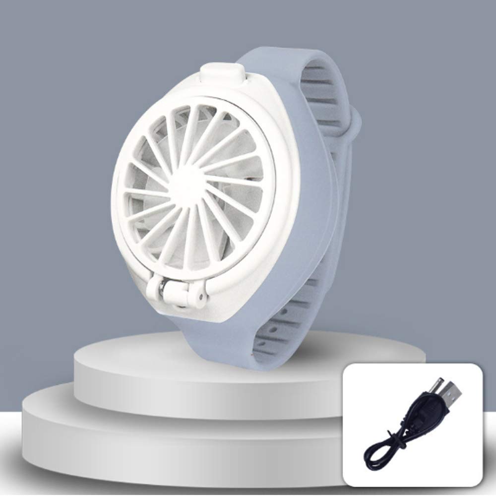 USB Mini Watch Fan - Portable Lazy Fan for Kids & Office (Grey)