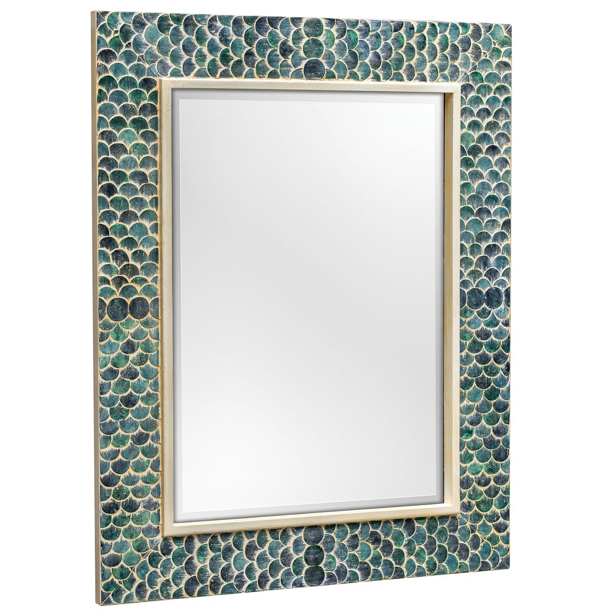 Elegant Teal Mirror - Aqua Mermaid Inspired Home Decor for Bathroom, Bedroom & Vanity | Perfect for Coastal, Boho & Nautical Themed Interiors