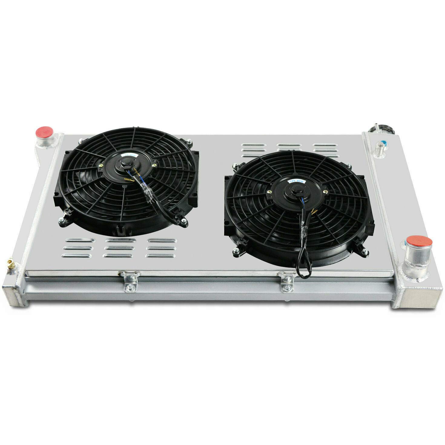 AlloyWorks CU369 Full Aluminum 3-Row Radiator for 1967-1972 Chevy GMC C/K Series C10 C20 C30 Pickup & Suburban Trucks - Includes 2x12