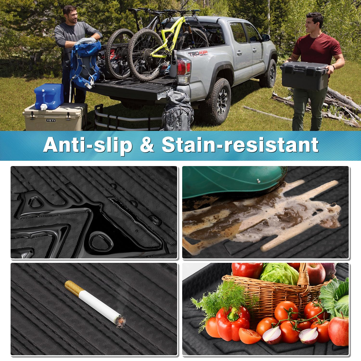 2022-2024 Ford Maverick Truck Bed Mat & Tailgate Mat Set - All Weather Bed Liner Accessories for Pickup Trucks | Perfect for Hauling, Camping & Outdoor Adventures