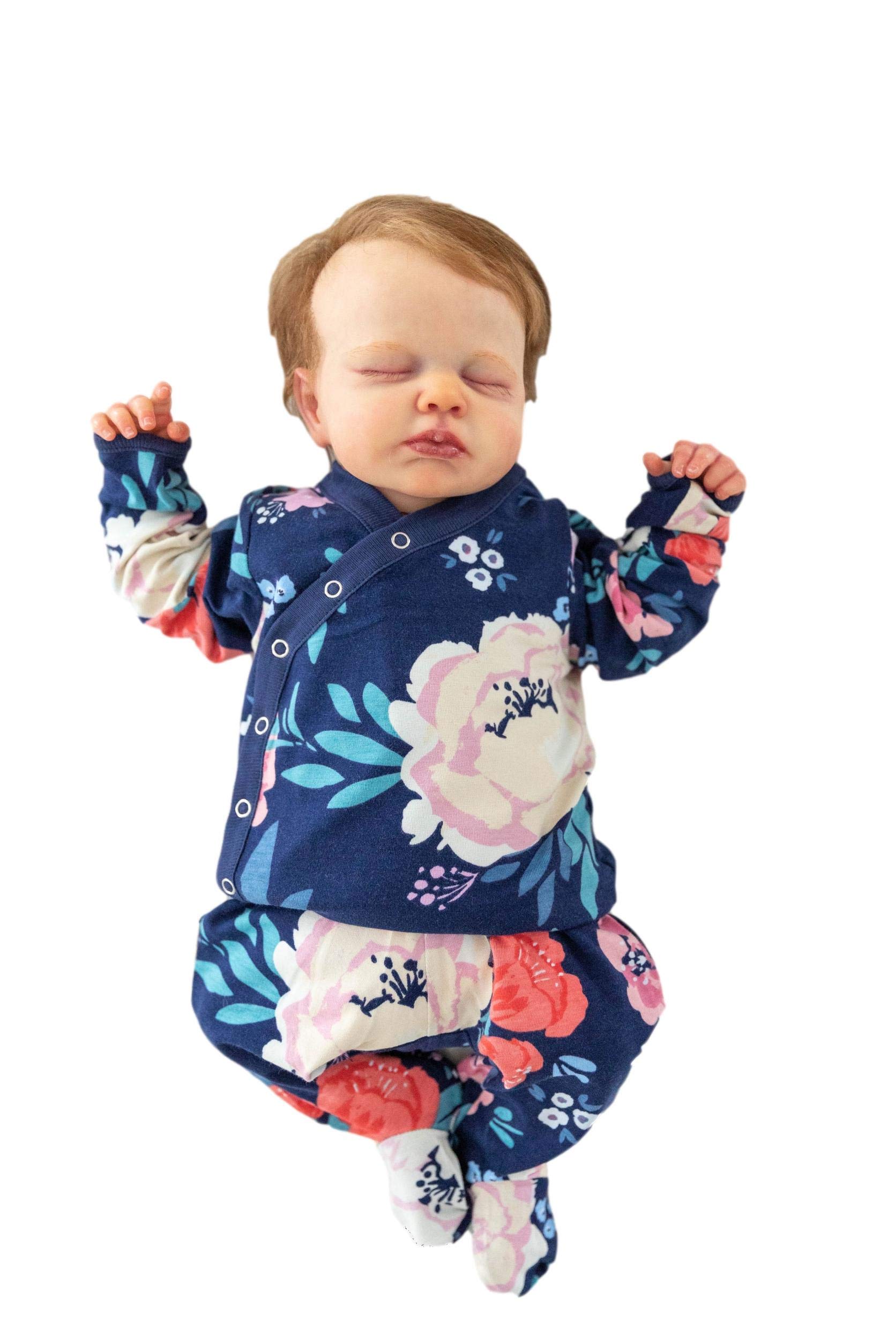 Baby Be Mine Unisex Footed Kimono Set - Soft Cotton Top & Pants Outfit for Newborns & Infants (0-24 Months) | Perfect for Baby Showers, Photography & Everyday Wear