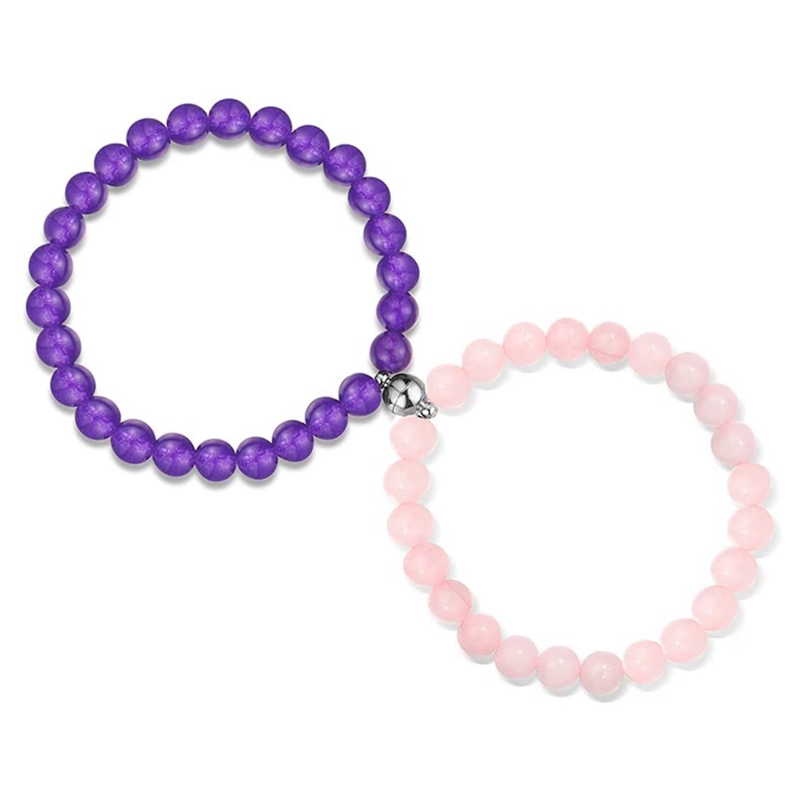 Trendy Unisex Beaded Bracelets - Pink & Purple Alphabet Woven Large Bead Bracelet for Women & Men | Perfect Friendship Gift, Boho Style Jewelry for Everyday Wear & Special Occasions