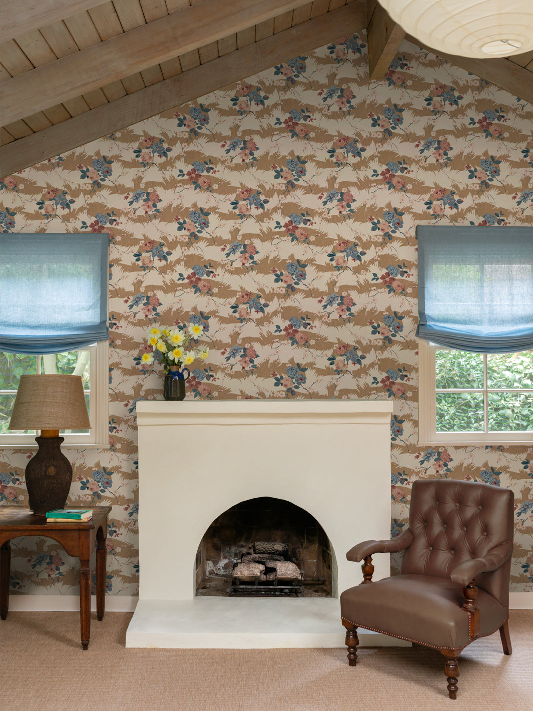 Nathan Turner Dora Chintz Wallpaper - Saddle Pink Floral Pattern | Perfect for Bedroom, Living Room & Nursery Decor