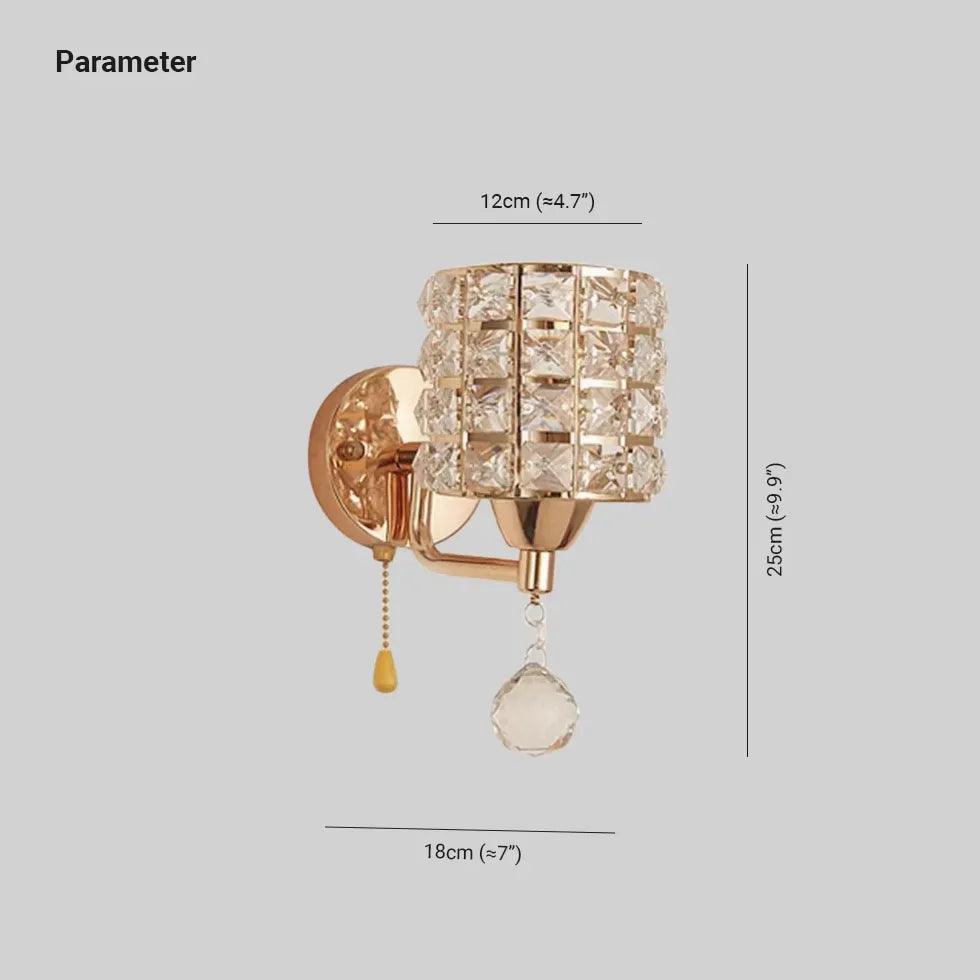 Crystal Cylinder Wall Plug-in Lights - Elegant Home Decor for Bedroom, Living Room & Hallway Lighting