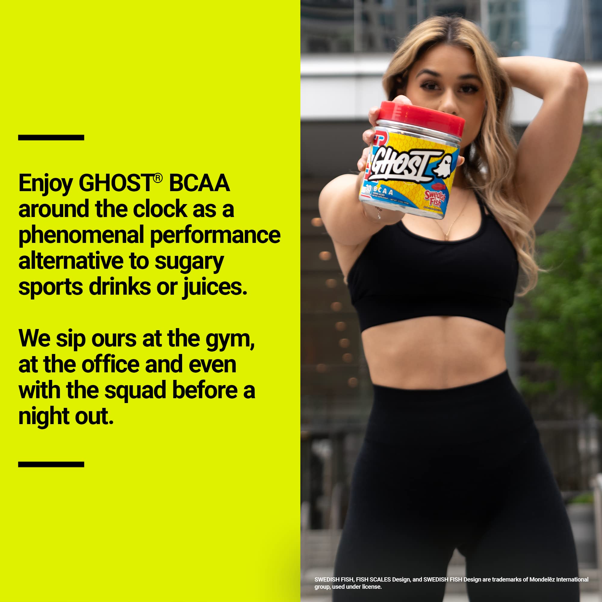 GHOST BCAA Powder Amino Acids Supplement - Lemon Crush Flavor, 30 Servings, Sugar-Free Pre, Intra & Post Workout Recovery Drink with 7G BCAAs | Ideal for Muscle Recovery, Endurance & Gym Performance