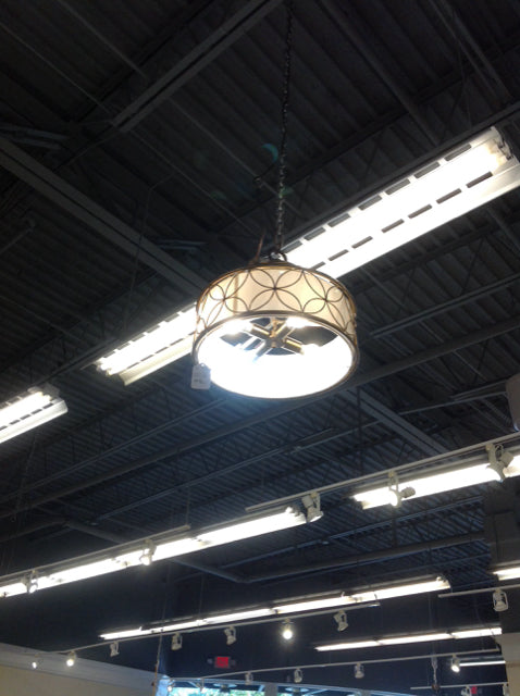 Elegant Gold Metal Chandelier with W Shade - 4 Light Bulb Ceiling Fixture for Dining Room, Bedroom & Living Room Decor