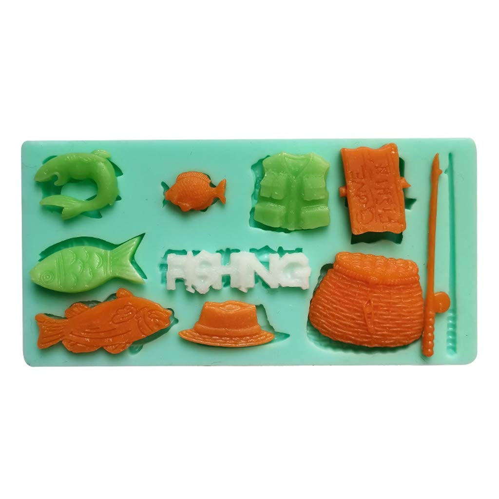 3D Fishing Silicone Molds for Soap, Candles, Fondant, Chocolate & DIY Crafts - Handmade Peonies Design for Cake Decorating, Jello & Sugar Art (Perfect for Home Baking, Wedding Favors & Gift Making)