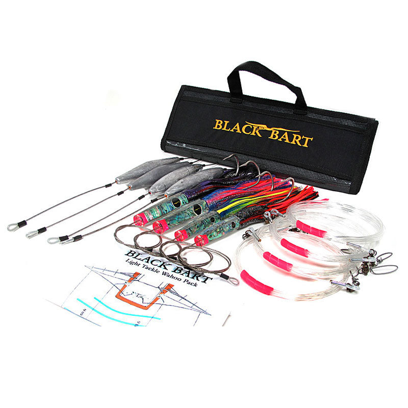 Black Bart Wahoo Rigged Lure Packs - Premium Saltwater Fishing Lures for Wahoo, Tuna & Mahi - Perfect for Offshore Trolling & Deep Sea Fishing Adventures