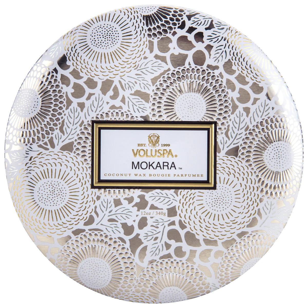 Mokara 3-Wick Scented Soy Candle in Decorative Tin - Long-Lasting Fragrance for Home, Relaxation & Gifts | Perfect for Living Room, Bedroom & Spa Ambiance