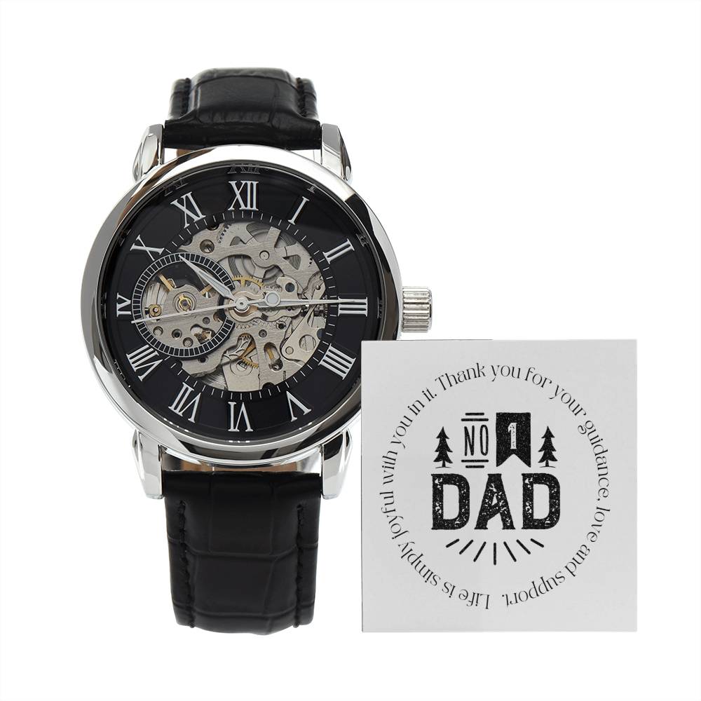 Openwork Men's Watch - Elegant Father's Day & Birthday Gift for Dad from Daughter or Son | Perfect for Business, Casual Wear & Special Occasions
