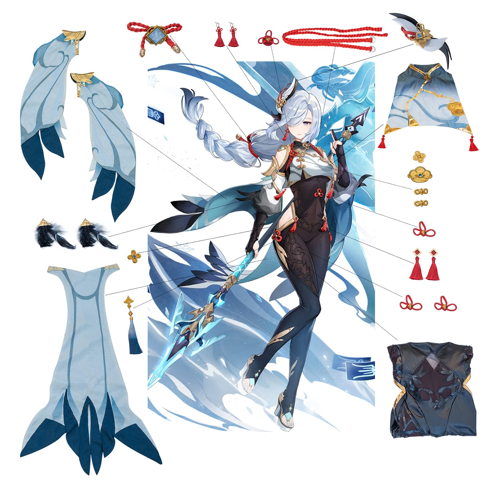 Genshin Impact Cosplay Costume for Women - Anime Game Character Outfit | Halloween, Cosplay Events & Conventions