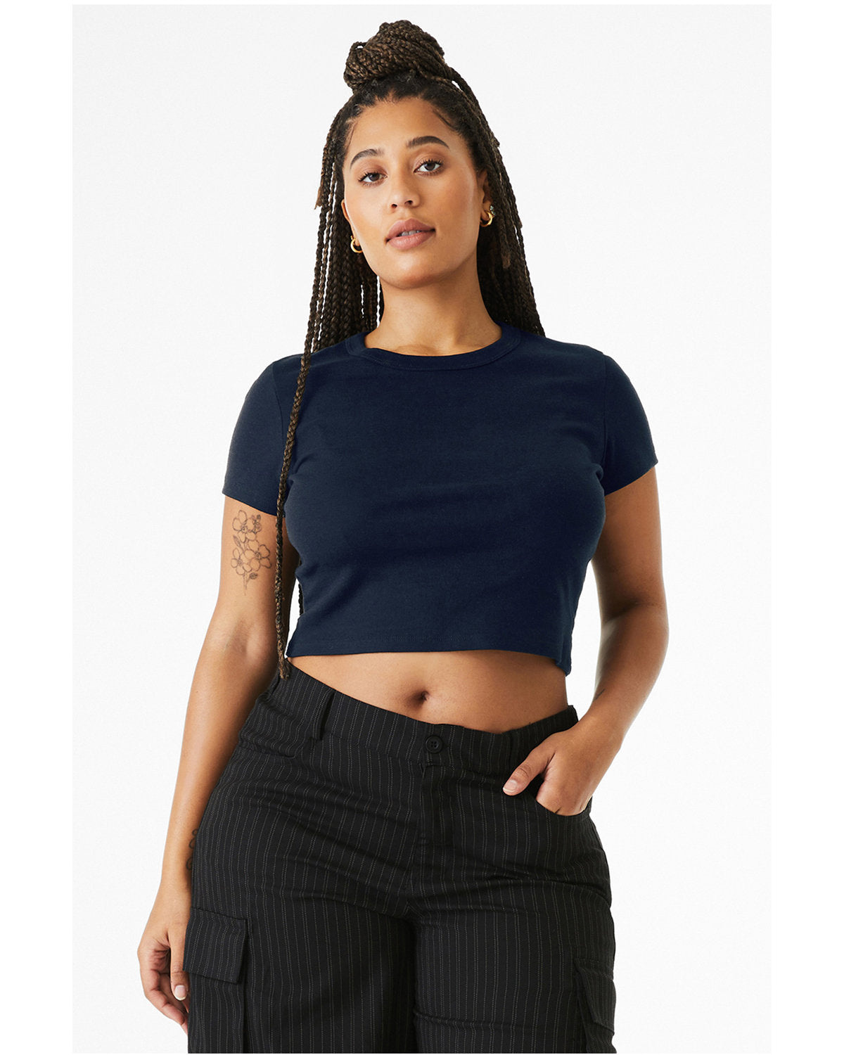 Bella + Canvas 1010BE Women's Micro Ribbed Baby Tee - Soft Comfort Fit Short Sleeve T-Shirt for Casual Wear, Layering & Maternity Outfits