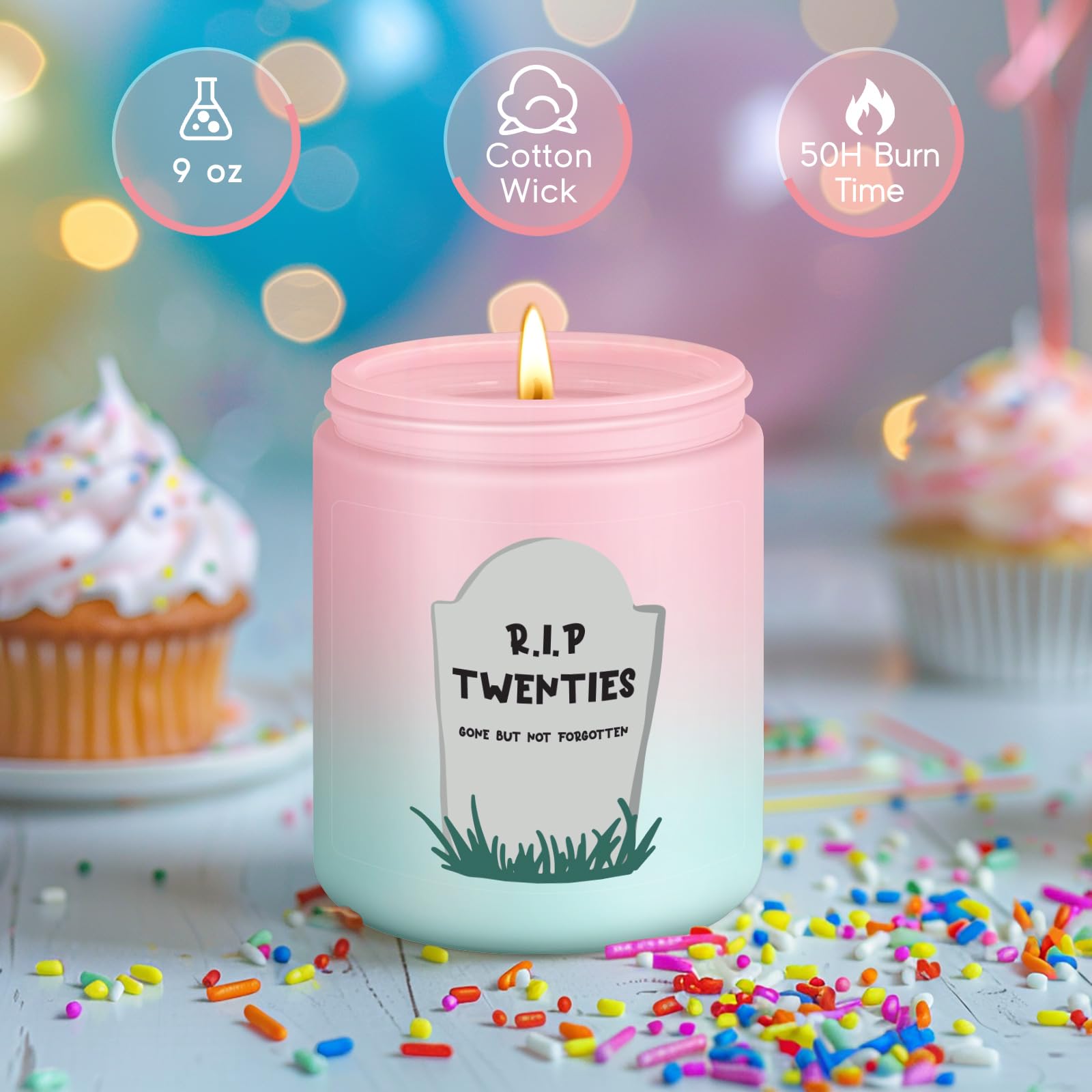 LEADO 30th Birthday Candle - Elegant 30 Year Old Birthday Gifts for Women & Men - Perfect 1995 30th Birthday Present for Her, Him, Sister or Friends - Happy Thirtieth Celebration Candle - Great for Birthday Parties, Milestone Celebrations & Surprise Gifts