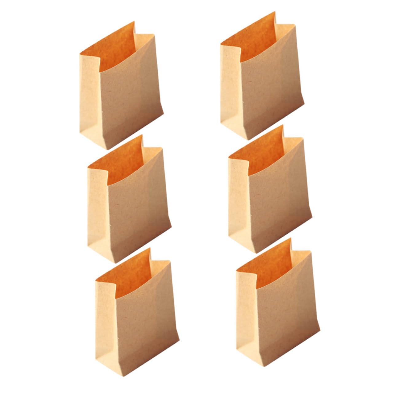 6pcs Mini Paper Bags for Dollhouse Baking - 1.18x1.18x0.78in - Party Favors & Snacks Storage