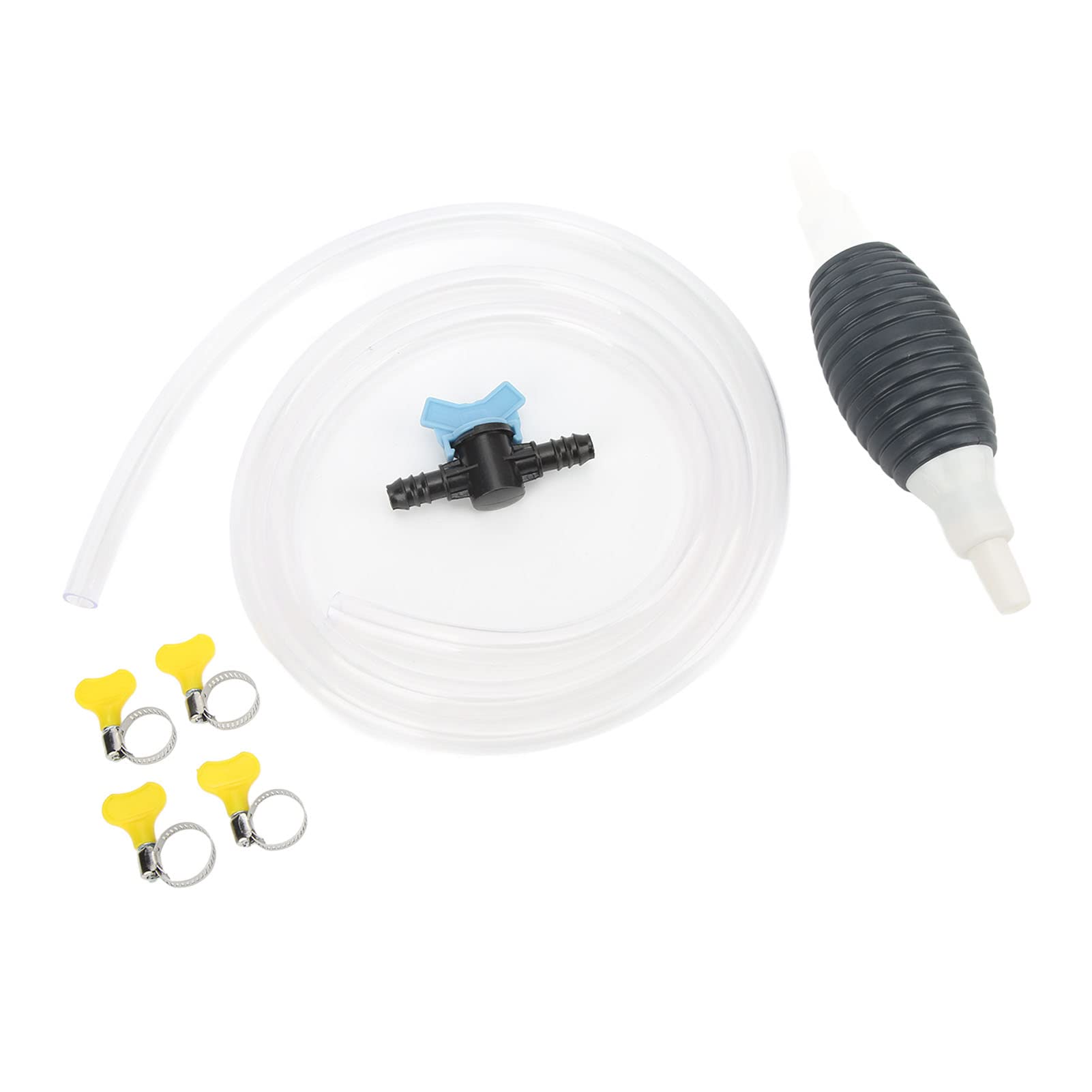 Raguso Universal Hand Siphon Pump with 2m Hose - Temperature Resistant Check Valve for Gasoline, Water & Diesel Transfer - Perfect for Cars, Boats, Lawn Mowers & Emergency Fuel Storage
