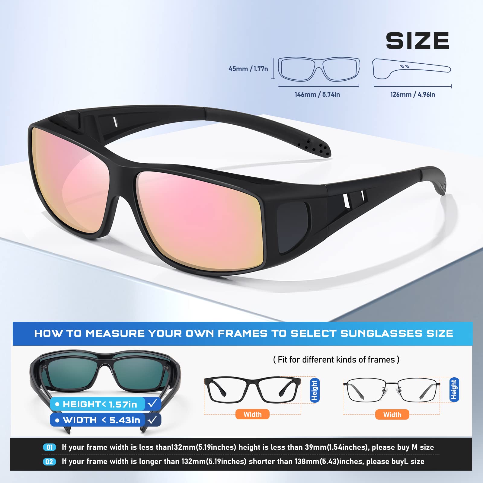 Night Vision Driving Glasses for Men - Polarized Fit Over Sunglasses for Safe Night Driving