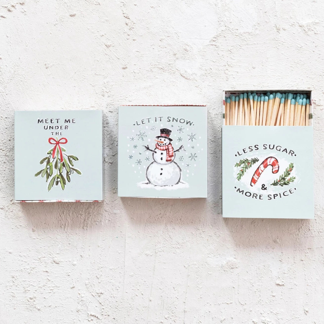 Embossed Holiday Sayings Matchbox - Festive Decorative Matches for Christmas, Thanksgiving & Special Occasions - Perfect for Fireplace, Candles & Party Decorations