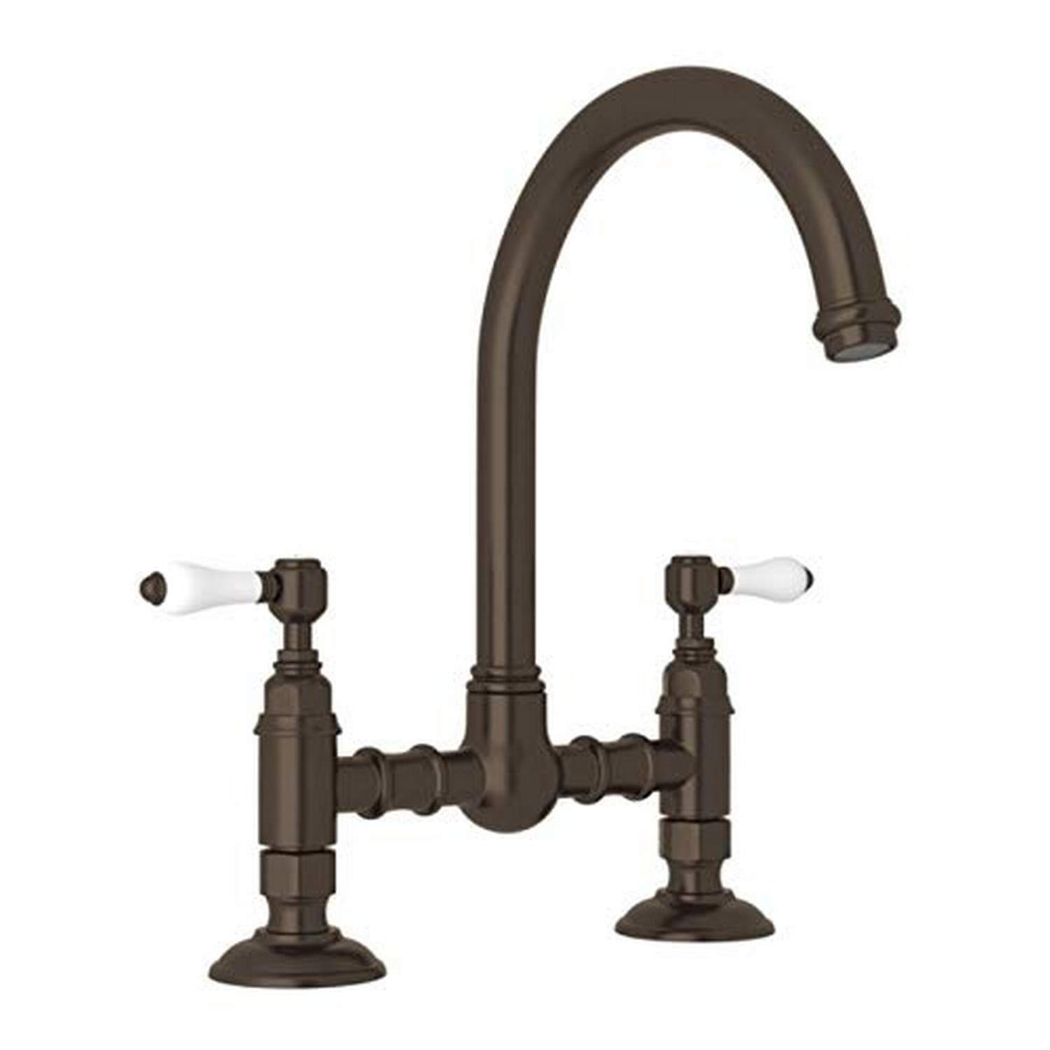ROHL A1461LPTCB-2 Tuscan Brass Kitchen Faucet - High Arc Pull-Down Sprayer for Modern Farmhouse & Traditional Kitchens