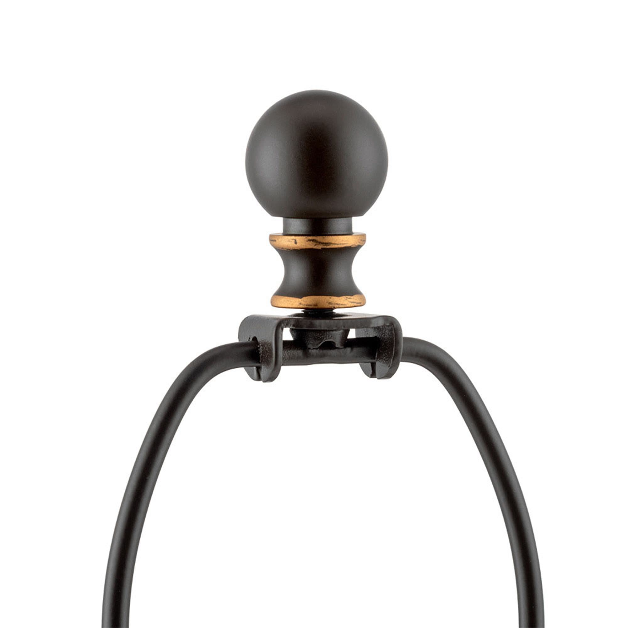 Elegant Black Ball Design Lamp Finials - Decorative Lamp Topper Knobs for Table & Floor Lamps (Set of 2) - Perfect for Living Room, Bedroom & Home Decor Lighting Accents