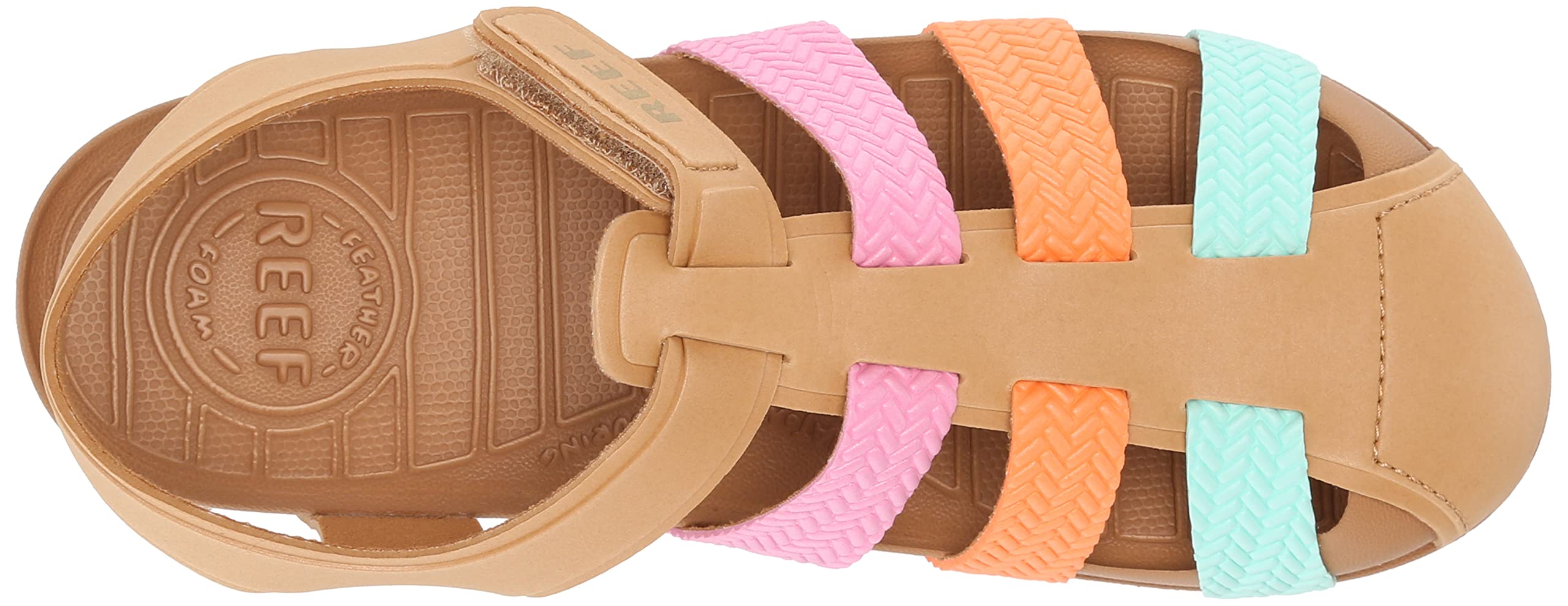 REEF Kids' Water-Friendly Beach Fisherman Sandal with Adjustable Velcro Strap & Closed Toe Design for Beach, Pool, and Outdoor Adventures