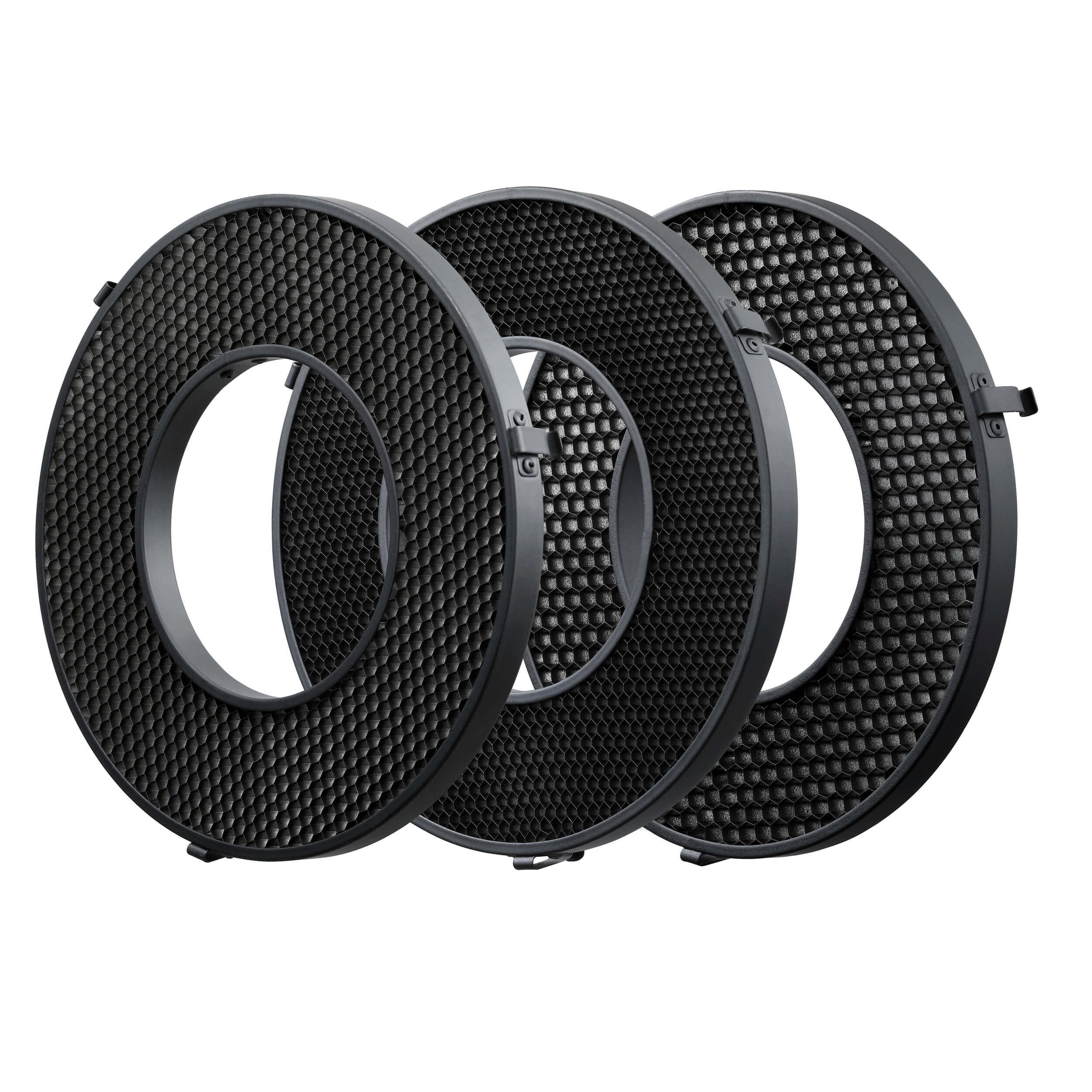 3-Piece BD 09 Series Honeycomb Grid Set for R1200 & R2400 Ring Flash - Perfect for Macro Photography, Product Shots & Studio Lighting Control