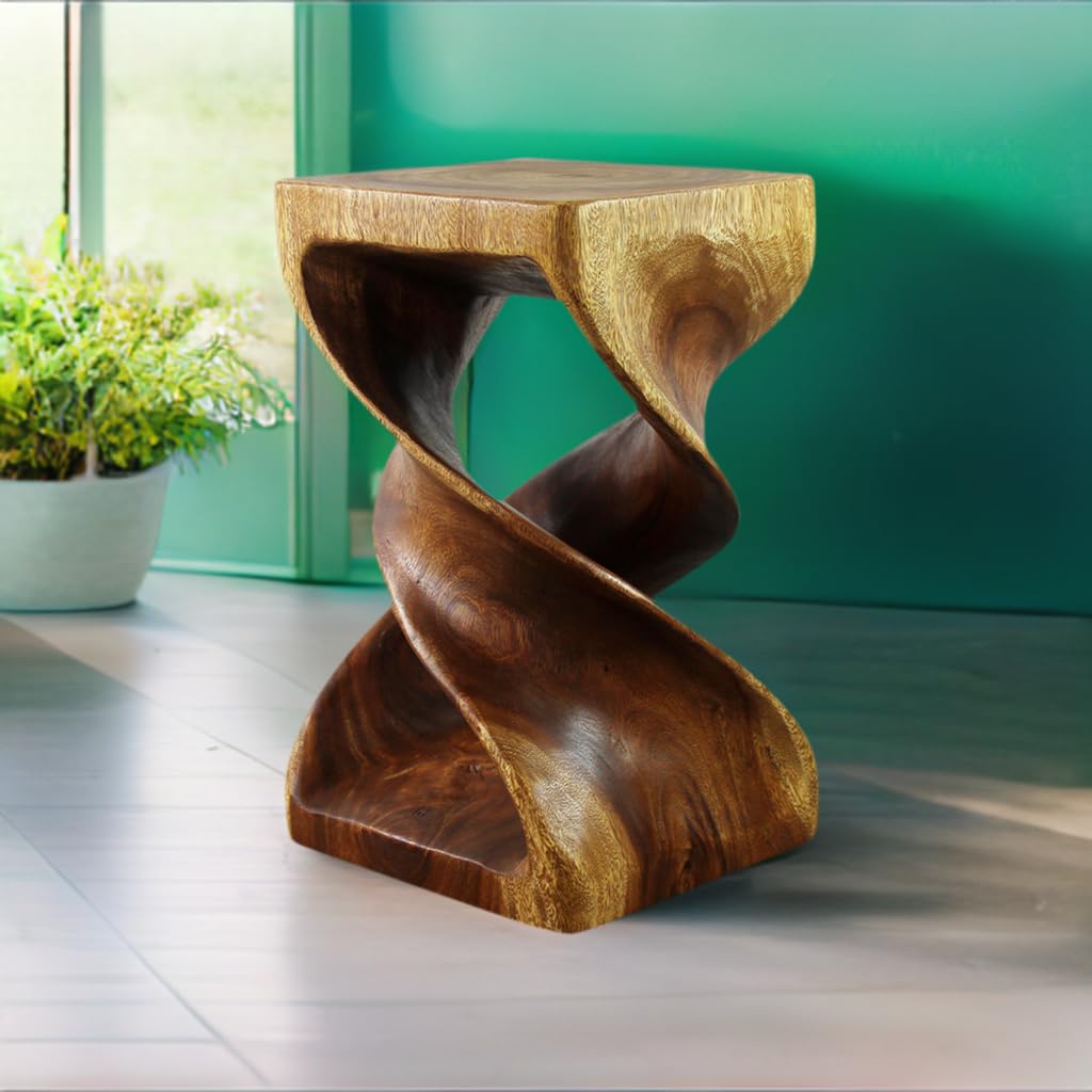 Haussmann Wood Double Twist Stool Table - 12