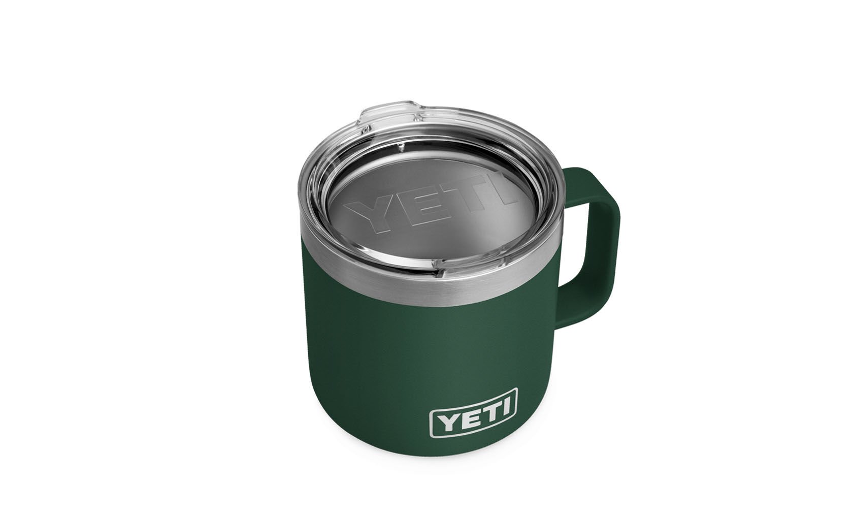 Yeti Rambler 14 Oz Insulated Stainless Steel Travel Mug - Northwoods Green - Perfect for Coffee, Tea & Hot Drinks On The Go, Camping & Office Use