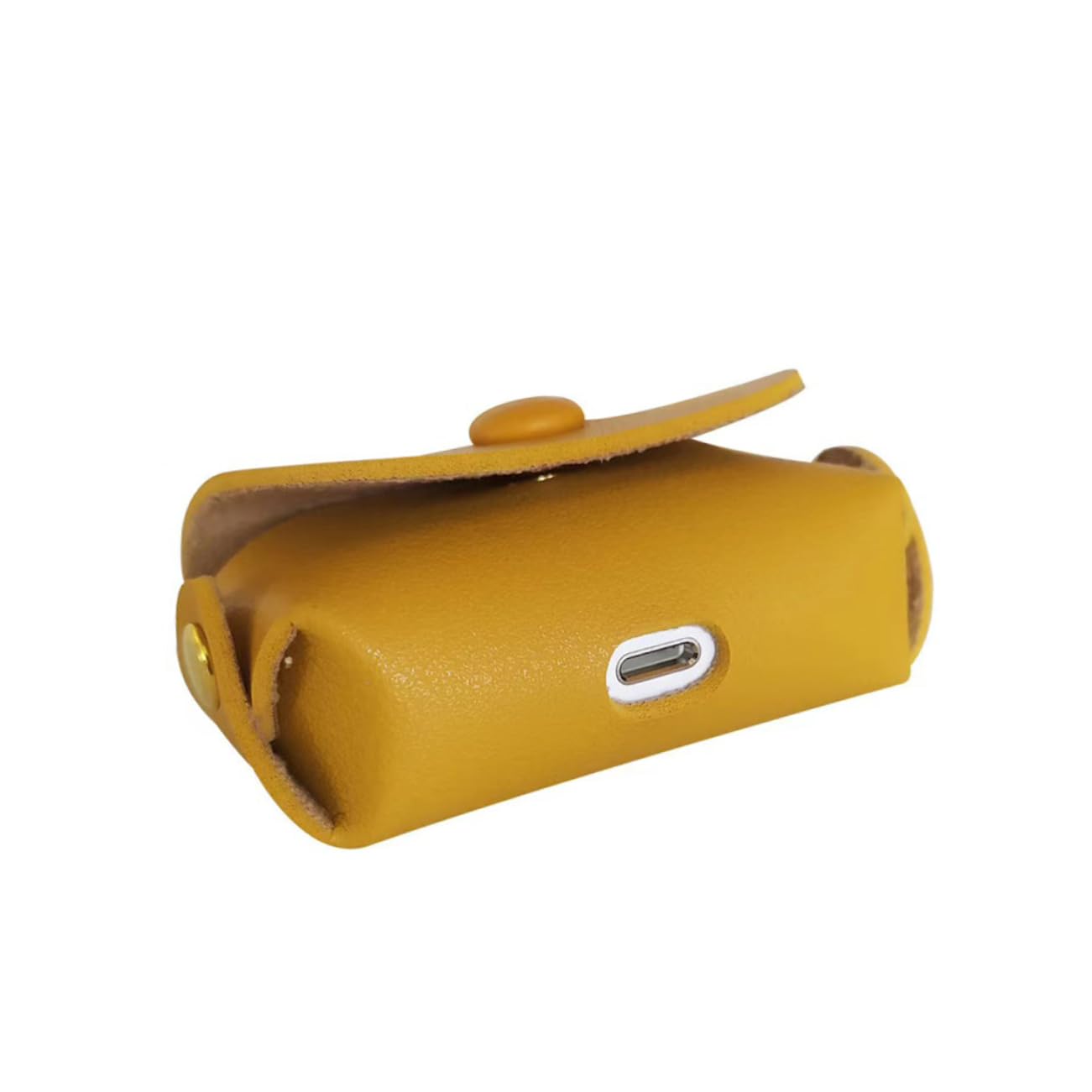 Yardenfun Mini Earphone Case - PU Leather Shockproof Headphone Pouch with Unique Design, Yellow | Perfect for Travel, Gym & Daily Use