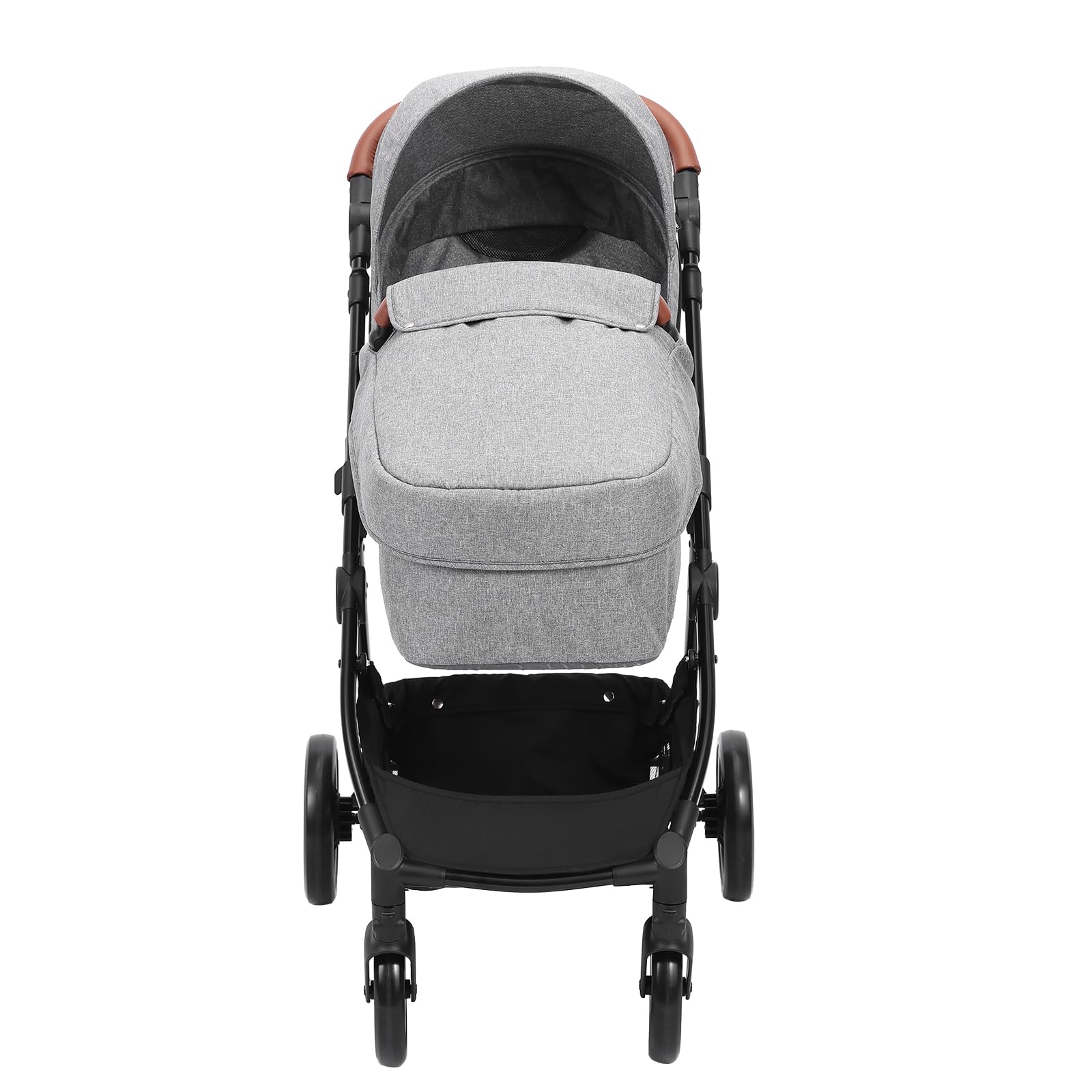 VEVOR 3-in-1 Baby Stroller with Bassinet | Adjustable Reversible Seat & Foldable Design | Carbon Steel Frame with Leg Cover & Mesh Net | Perfect for Newborns to Toddlers | Ideal for Shopping, Travel & Daily Walks (Dark Grey)