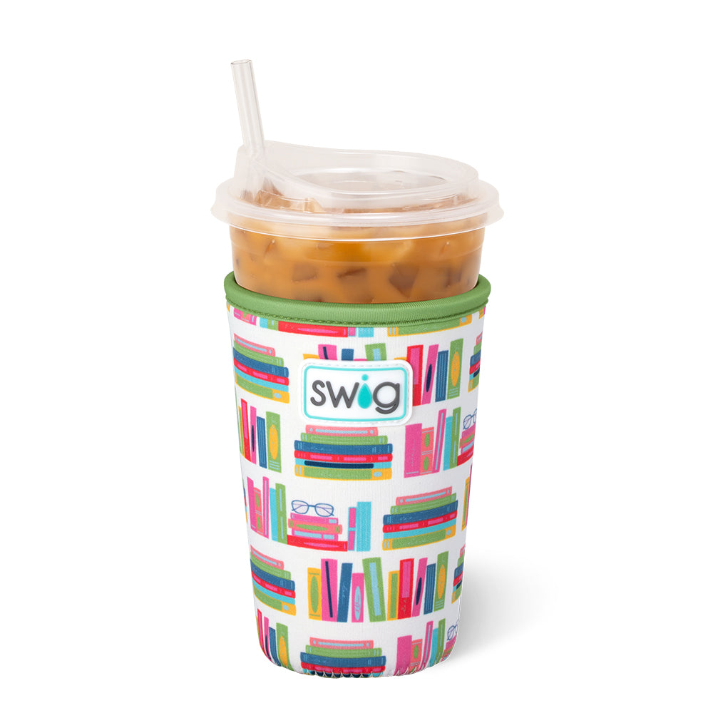Book Club Medium Iced Cup Coolie - Insulated Coffee Sleeve for 16oz Tumblers - Perfect for Book Lovers, Coffee Shops & Reading Nook Beverages