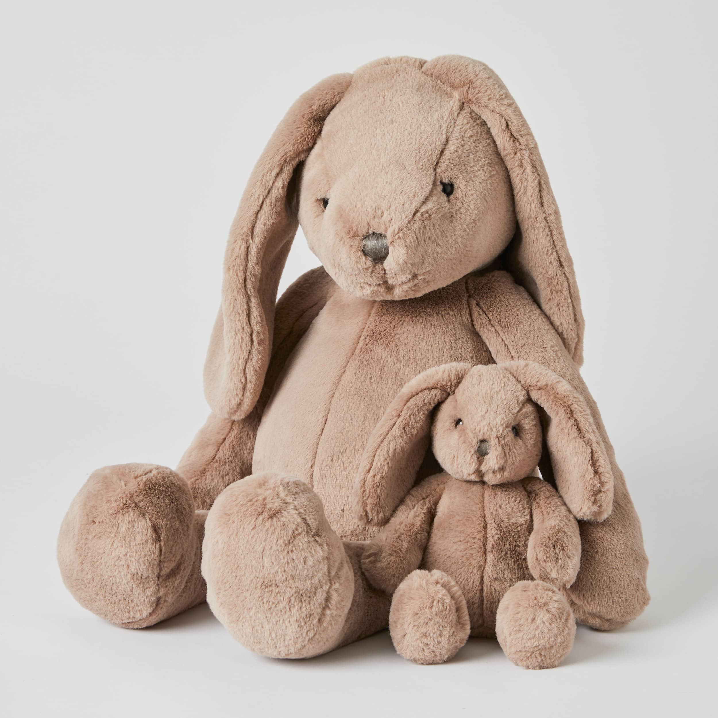 Jiggle & Giggle Extra Large Taupe Bunny Plush Toy - Super Soft Stuffed Animal for Kids, Nursery Decor & Easter Gifts