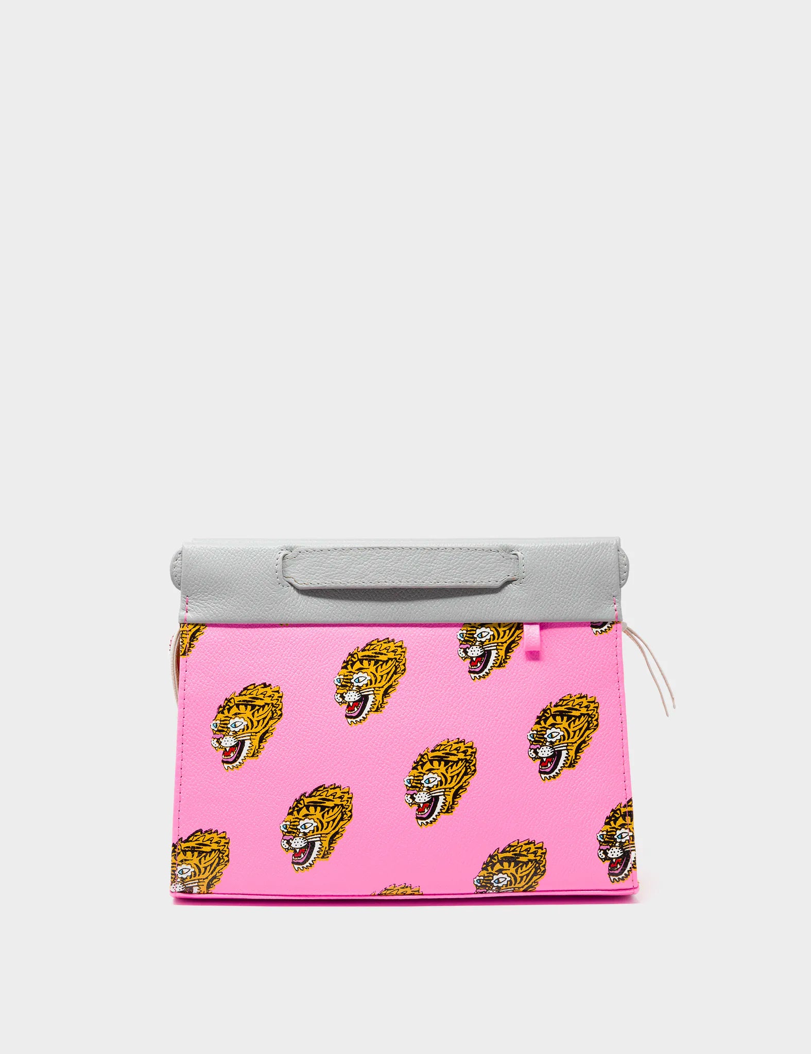 Vali Small Crossbody Bubblegum Pink Leather Bag with Blazing Tiger Design - Perfect for Women's Daily Use, Travel, and Fashion Accessories