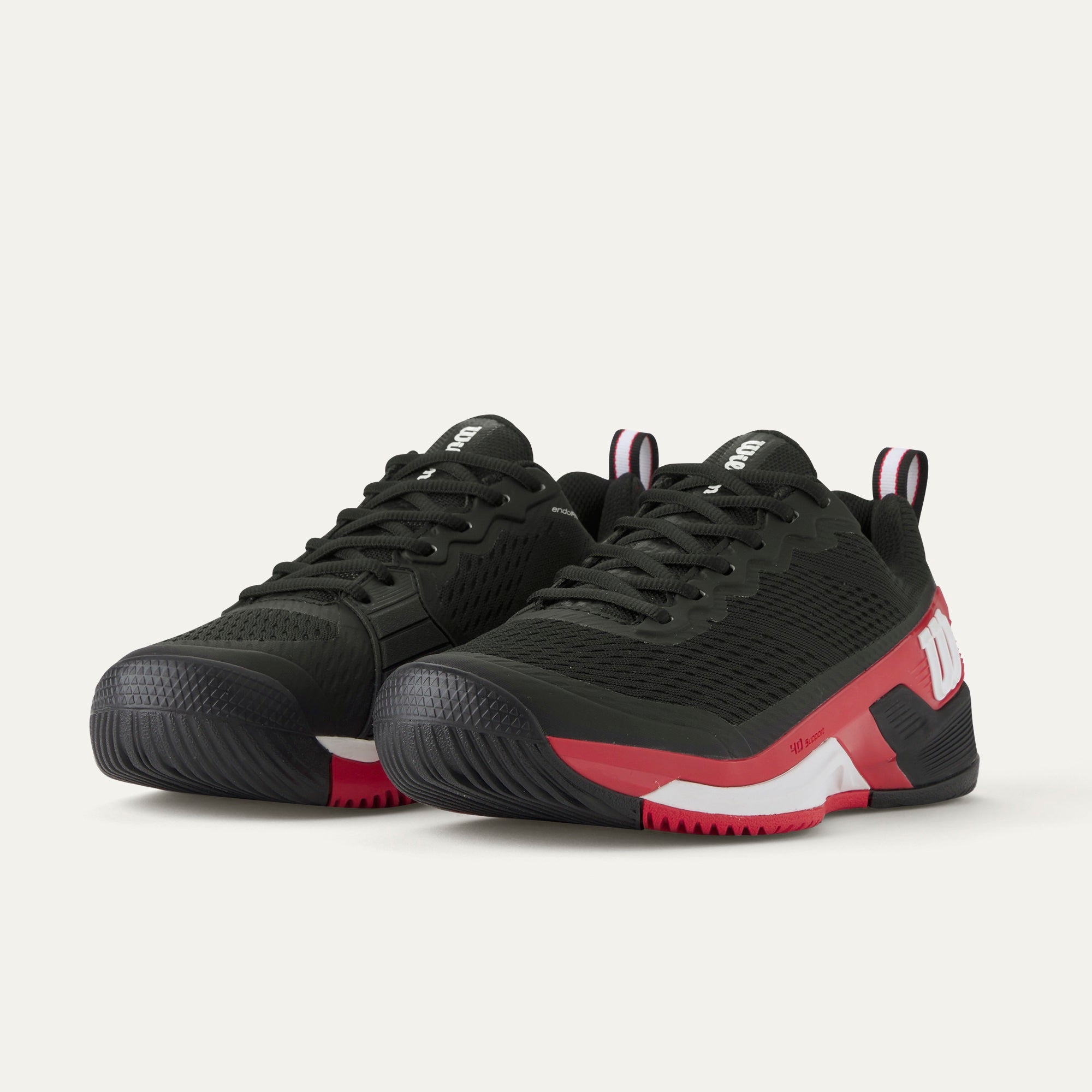 Wilson Rush Pro 4.5 Men's Tennis Shoes - Black/Red/White | High-Performance Court Shoes for Competitive Play & Training