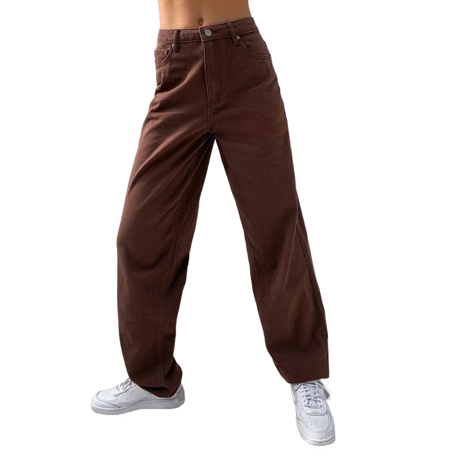 Ursmartt High Waisted Baggy Jeans for Women | Y2K Straight-Leg Pants for Casual Wear