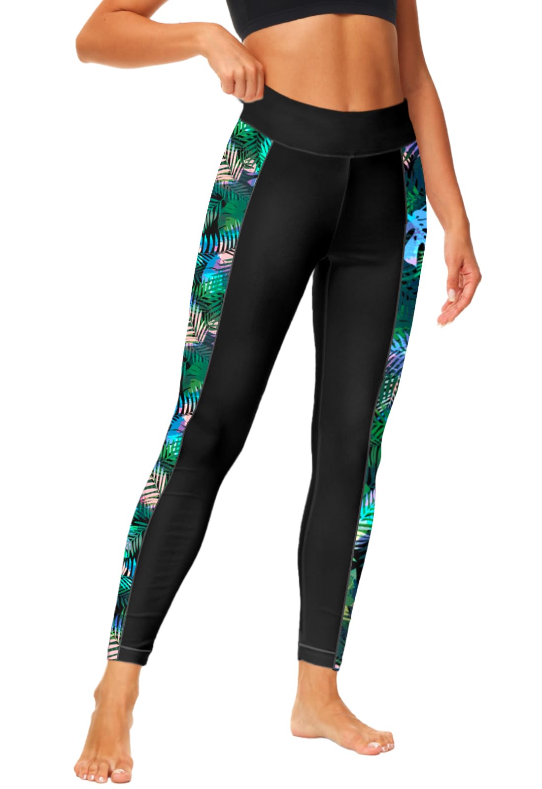 **Deerose Women's High Waisted Swim Pants – UPF 50+ Sun Protection, Quick-Dry Rash Guard Leggings for Beach, Pool & Water Sports**
