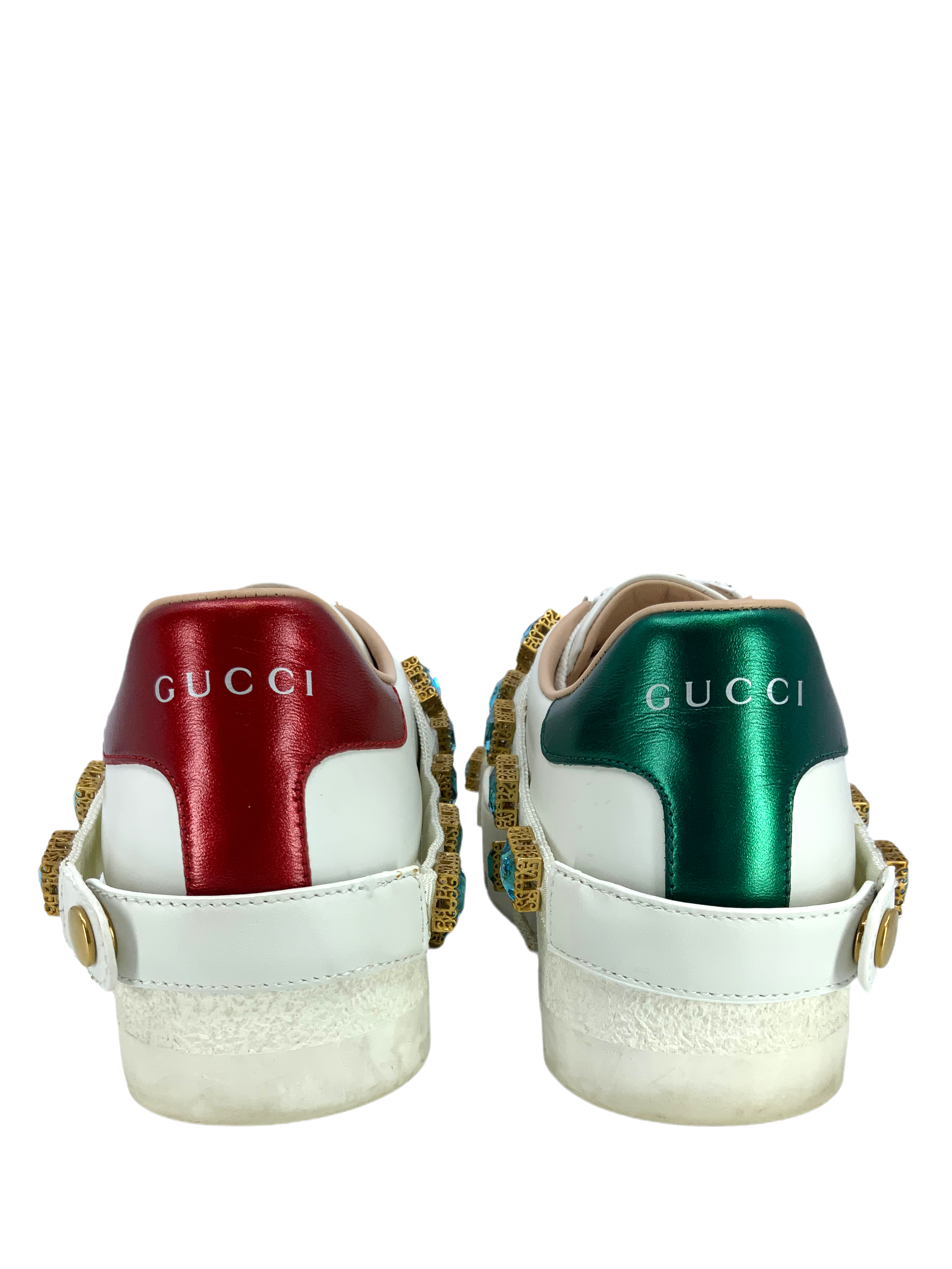 GUCCI Ace Embroidered Platform Sneakers for Women - Size 6.5 US | Fashion Luxury White Leather Shoes with Bee Embroidery | Perfect for Casual Wear, Street Style & Date Night Outfits