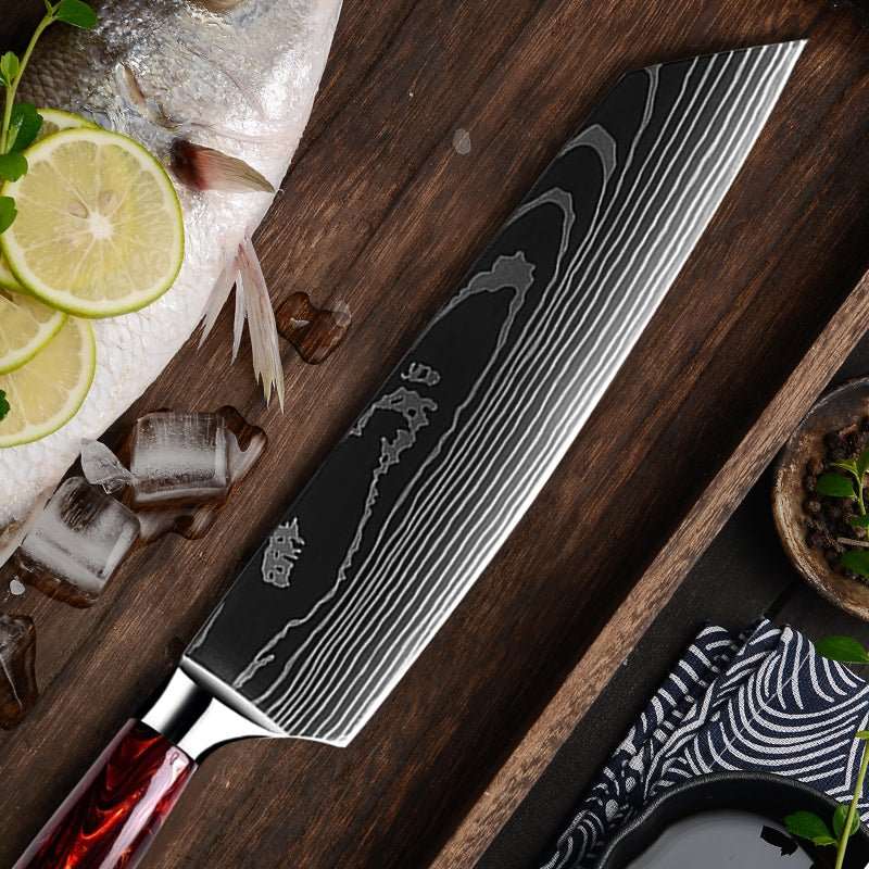 Premium 10-Piece Handmade Damascus Steel Chef Knife Set with Sheaths - High Carbon HC Steel Kitchen Knives for Professional Chefs & Home Cooking - Perfect for Slicing, Dicing, and Food Preparation