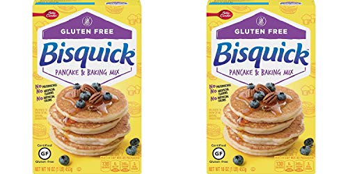 Betty Crocker Gluten Free Bisquick Pancake & Waffle Baking Mix - 16 oz (Pack of 2) - Perfect for Breakfast, Brunch & Quick Homemade Meals