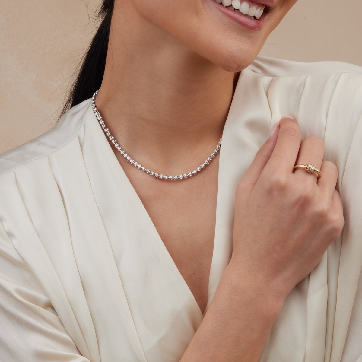 Buttercup Tennis Necklace - 14K Gold Plated Cubic Zirconia Tennis Chain for Women | Perfect for Weddings, Parties & Everyday Elegance